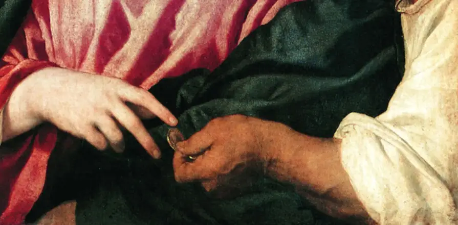 Фрагмент картины Тициана "Динарий кесаря".