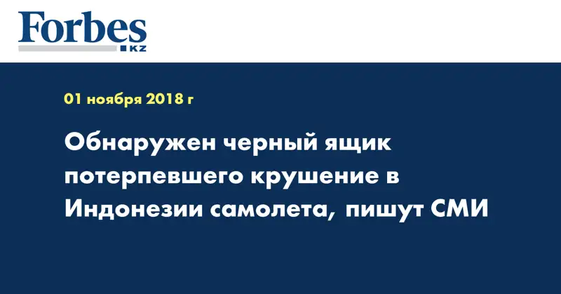 Обнаружен черный ящик потерпевшего крушение в Индонезии самолета, пишут СМИ