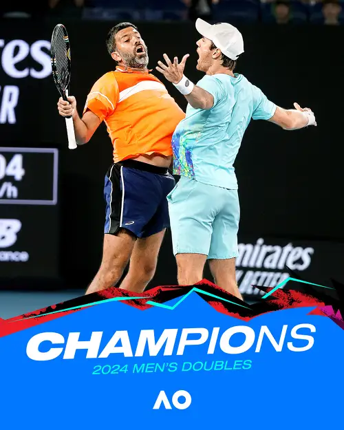 Рохан Бопанна и Мэттью Эбден – победители Открытого чемпионата Австралии-2024 в мужском парном разряде