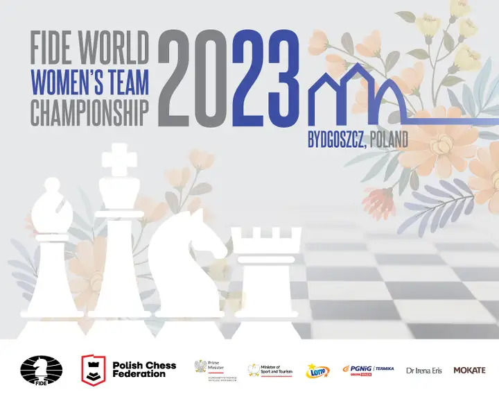 Официальный постер чемпионата мира-2023 по шахматам среди женских сборных (Быдгощ, Польша)