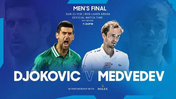 Серб Новак Джокович и россиянин Даниил Медведев – финалисты Открытого чемпионата Австралии 2021 года в мужском одиночном разряде