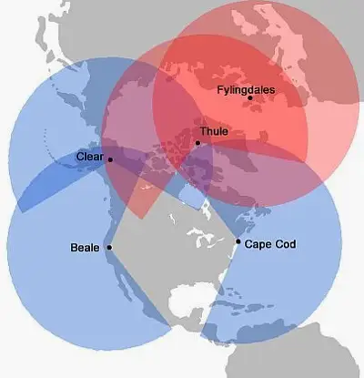 РЛС США и зоны покрытия 
