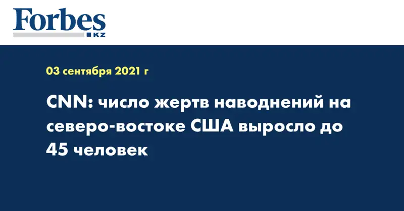 CNN: число жертв наводнений на северо-востоке США выросло до 45 человек