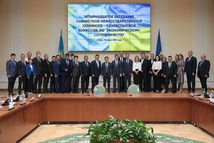 Заседание казахстанско-украинской комиссии по сотрудничеству в Киеве, 2021 год.