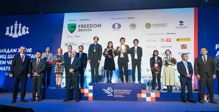Торжественная церемония награждения победителей и призёров ЧМ-2022 по быстрым шахматам (рапид и блиц)