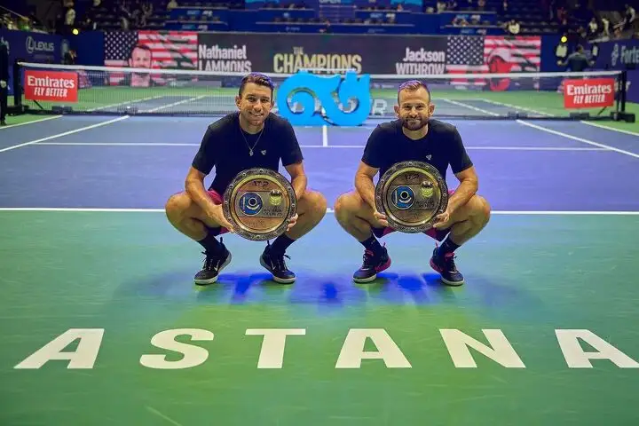 Победители ATP 250 Astana Open 2023 в парном разряде Джексон Уизроу и Натаниэль Лэммонс