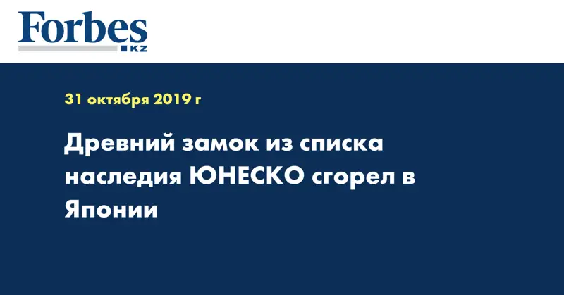 Древний замок из списка наследия ЮНЕСКО сгорел в Японии