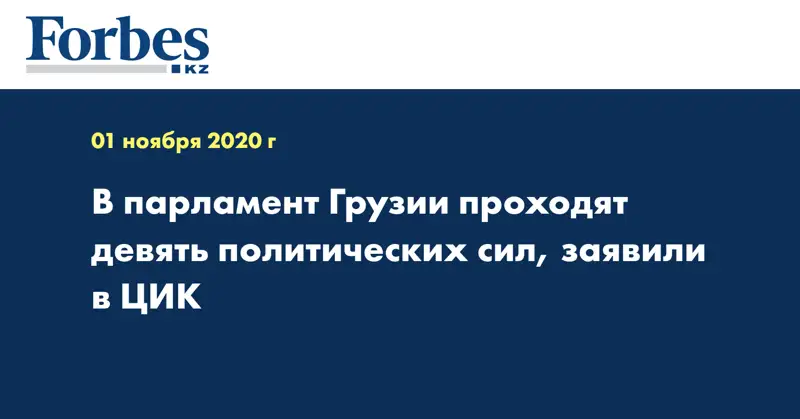 В парламент Грузии проходят девять политических сил, заявили в ЦИК