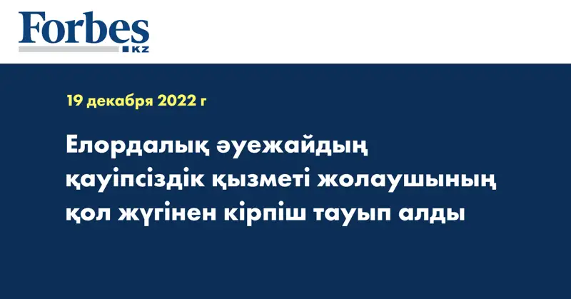 Елордалық әуежайдың қауіпсіздік қызметі жолаушының қол жүгінен кірпіш тауып алды