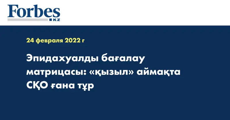 Эпидахуалды бағалау матрицасы: «қызыл» аймақта СҚО ғана тұр
