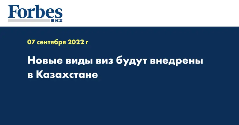 Новые виды виз будут внедрены в Казахстане