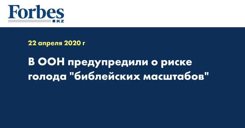 В ООН предупредили о риске голода 