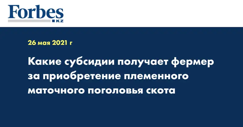 Какие субсидии получает фермер за приобретение племенного маточного поголовья скота