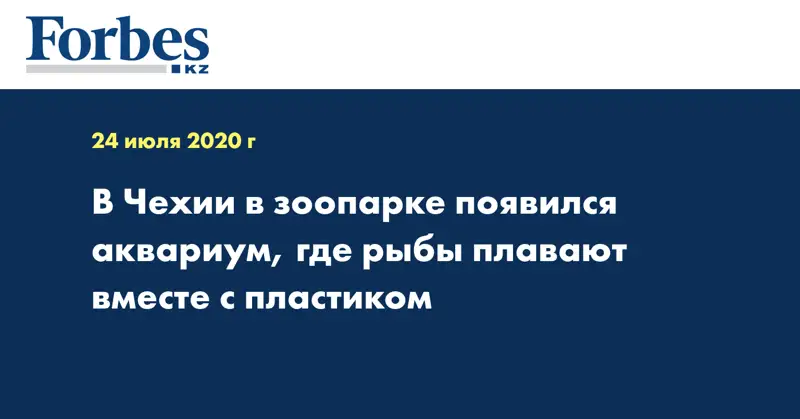 В Чехии в зоопарке появился аквариум, где рыбы плавают вместе с пластиком