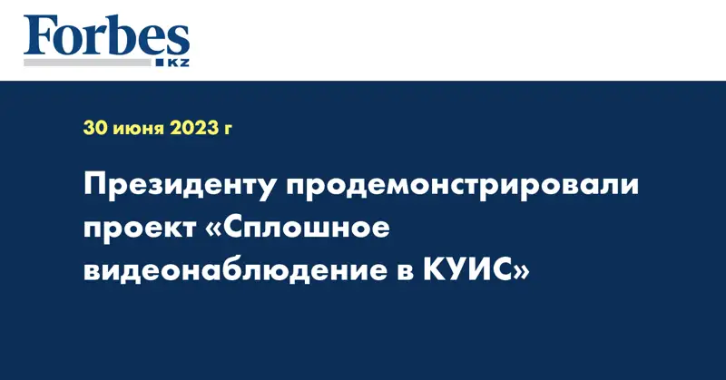 Президенту продемонстрировали проект «Сплошное видеонаблюдение в КУИС»
