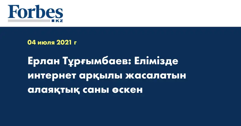 Ерлан Тұрғымбаев: Елімізде интернет арқылы жасалатын алаяқтық саны өскен