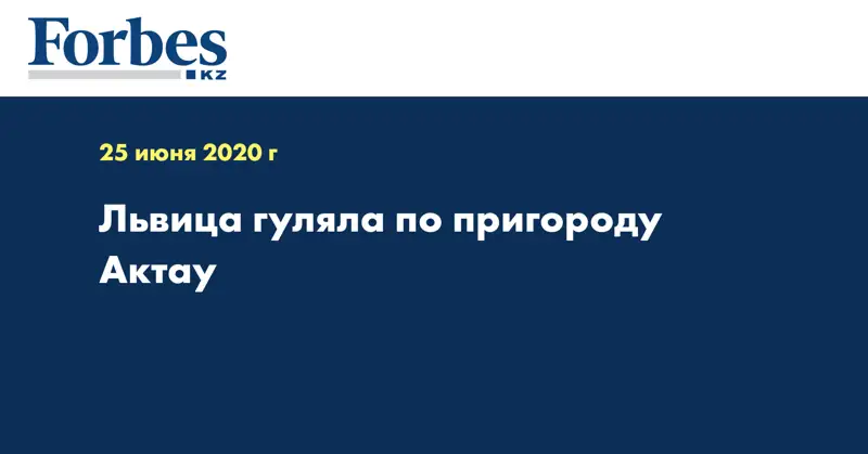  Львица гуляла по пригороду Актау