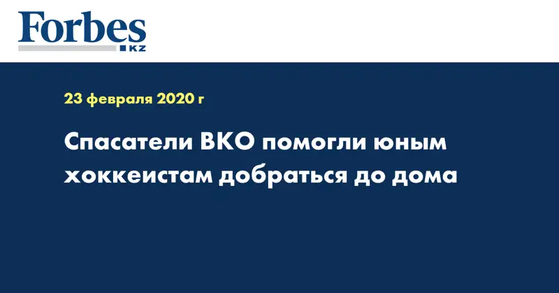 Спасатели ВКО помогли юным хоккеистам добраться до дома  