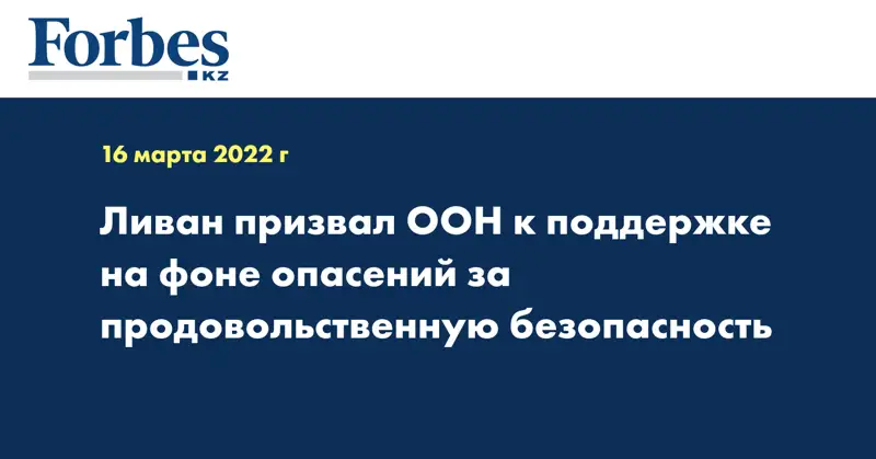 Ливан призвал ООН к поддержке на фоне опасений за продовольственную безопасность