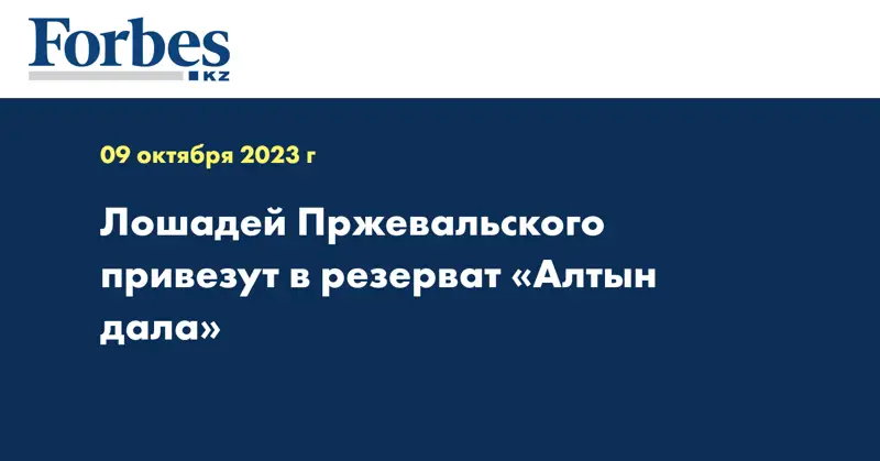 Лошадей Пржевальского привезут в резерват «Алтын дала»