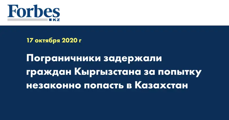 Пограничники задержали граждан Кыргызстана за попытку незаконно попасть в Казахстан