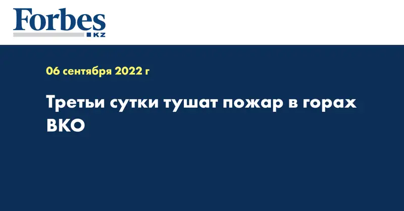 Третьи сутки тушат пожар в горах ВКО