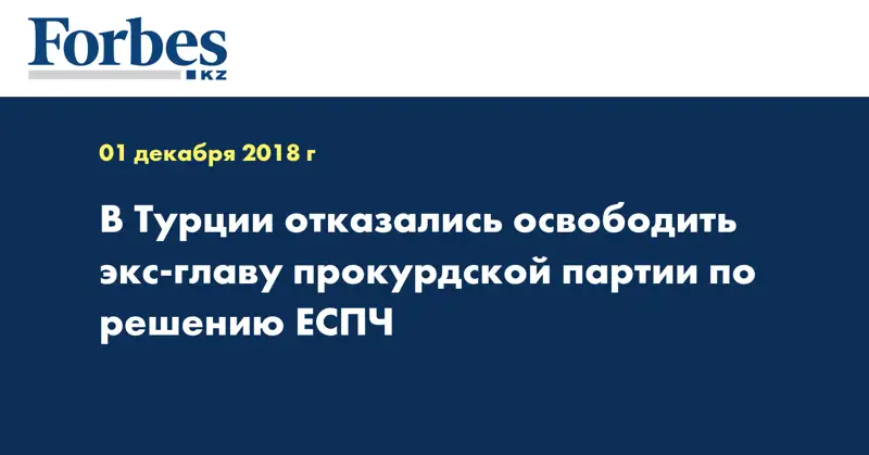 В Турции отказались освободить экс-главу прокурдской партии по решению ЕСПЧ