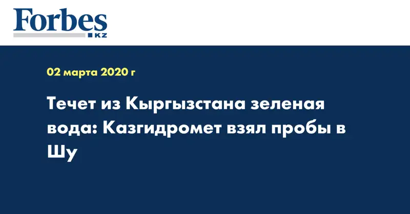 Течет из Кыргызстана зеленая вода: Казгидромет взял пробы в Шу