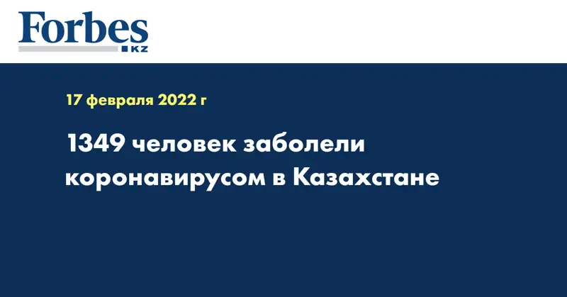 1349 человек заболели коронавирусом в Казахстане