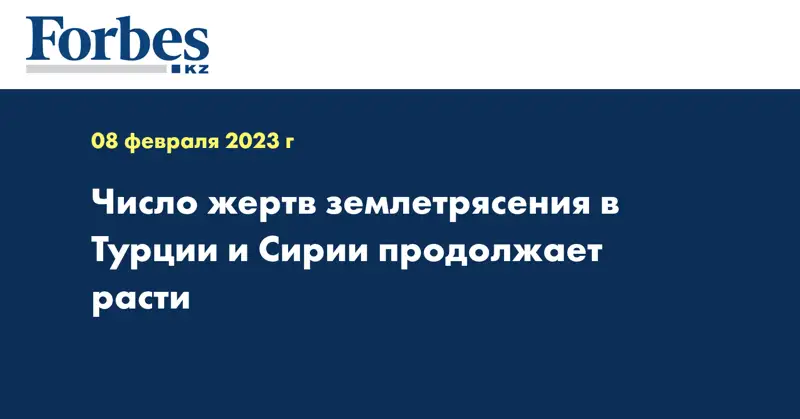 Число жертв землетрясения в Турции и Сирии продолжает расти
