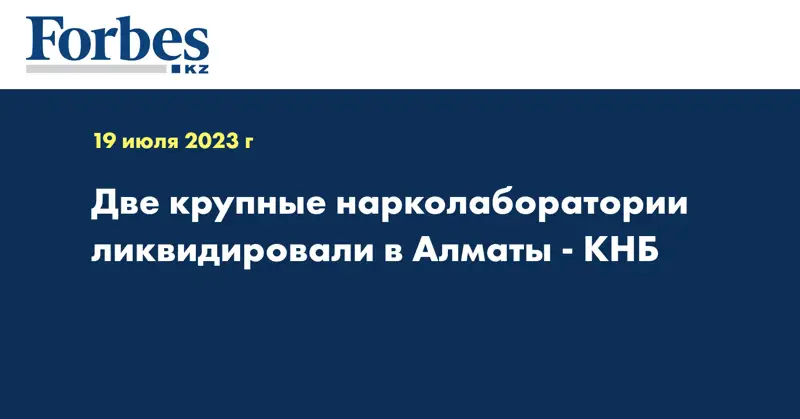 Две крупные нарколаборатории ликвидировали в Алматы - КНБ