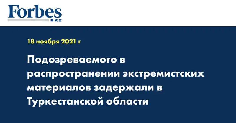  Подозреваемого в распространении экстремистских материалов задержали в Туркестанской области