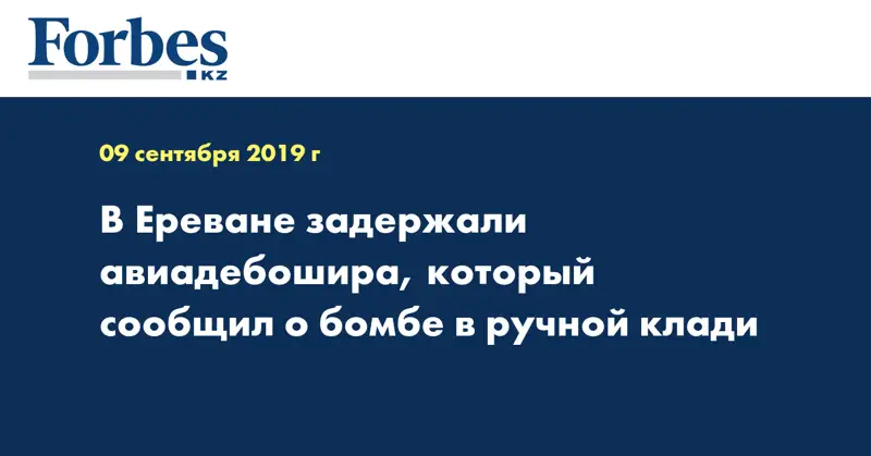 В Ереване задержали авиадебошира, который сообщил о бомбе в ручной клади