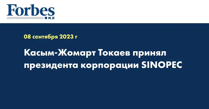 Касым-Жомарт Токаев принял президента корпорации SINOPEC