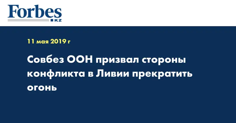 Совбез ООН призвал стороны конфликта в Ливии прекратить огонь