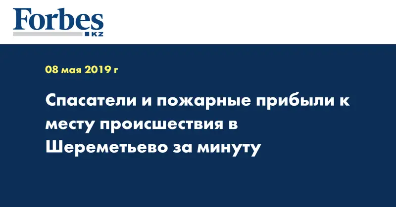Спасатели и пожарные прибыли к месту происшествия в Шереметьево за минуту