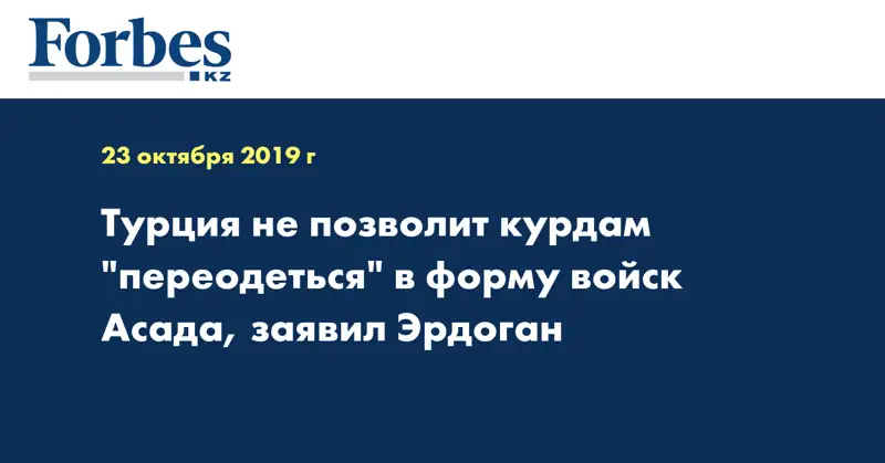 Турция не позволит курдам 