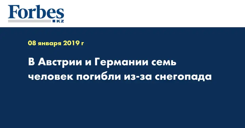 В Австрии и Германии семь человек погибли из-за снегопада