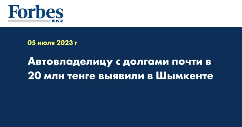 Автоледи с долгами почти в 20 млн тенге выявили в Шымкенте
