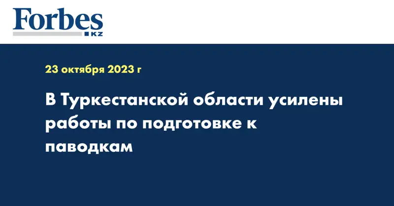 В Туркестанской области усилены работы по подготовке к паводкам