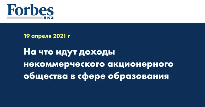 На что идут доходы некоммерческого акционерного общества в сфере образования