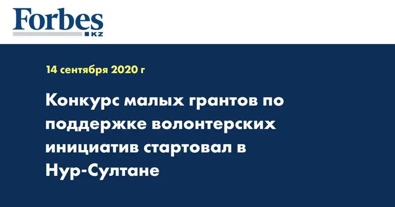 Конкурс малых грантов по поддержке волонтерских инициатив стартовал в Нур-Султане 