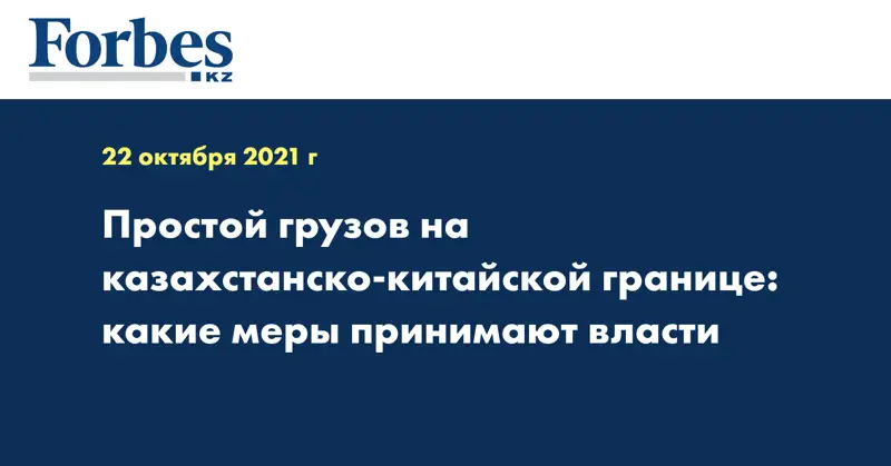 Простой грузов на казахстанско-китайской границе: какие меры принимают власти 