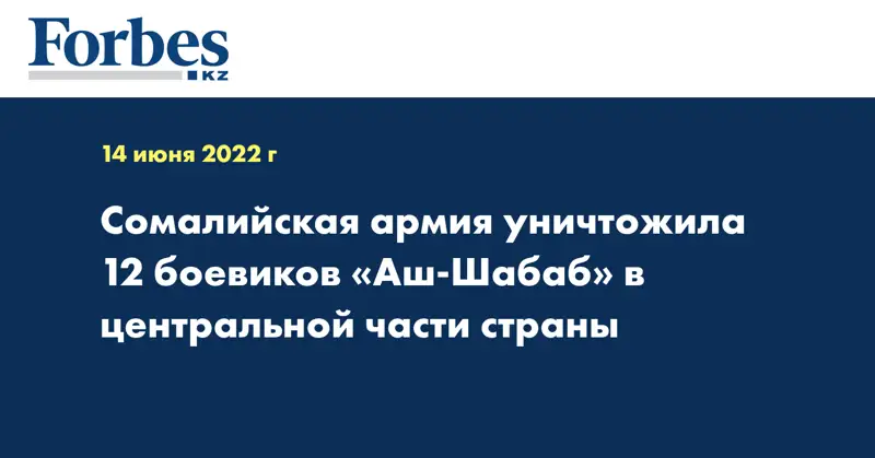 Сомалийская армия уничтожила 12 боевиков «Аш-Шабаб» в центральной части страны