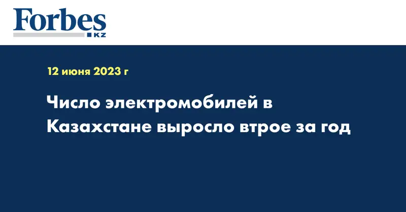 Число электромобилей в Казахстане выросло втрое за год