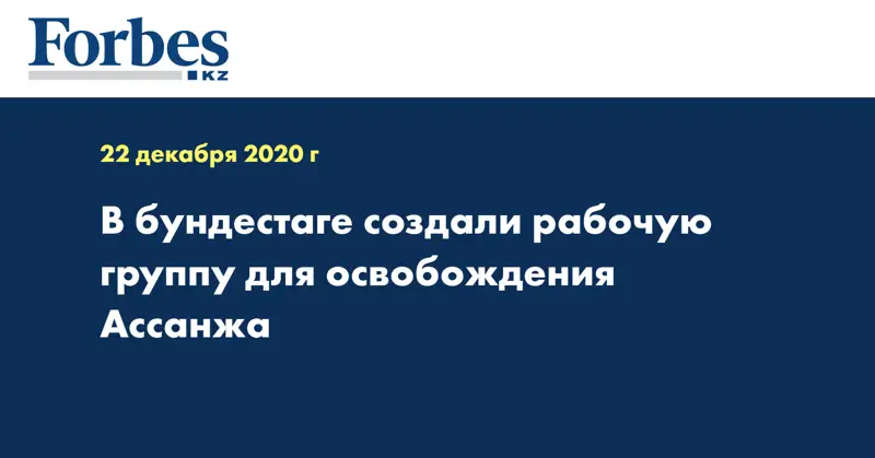 В бундестаге создали рабочую группу для освобождения Ассанжа