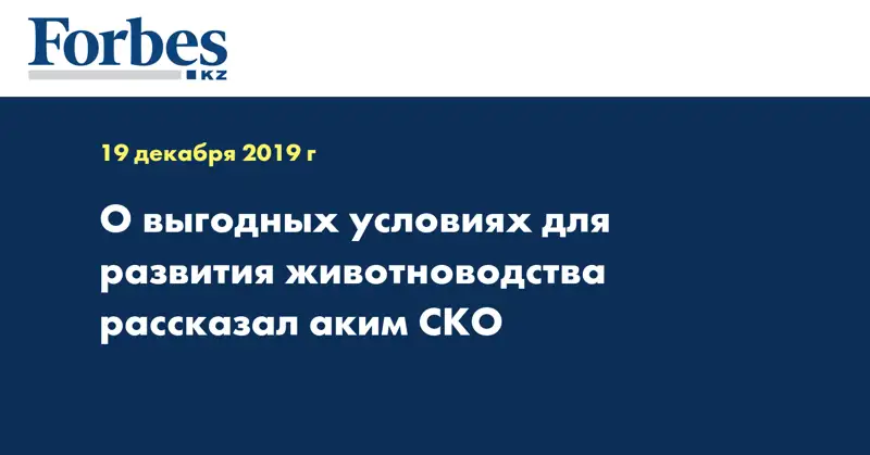 О выгодных условиях для развития животноводства рассказал аким СКО