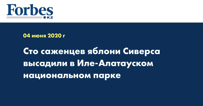 Сто саженцев яблони Сиверса высадили в Иле-Алатауском национальном парке