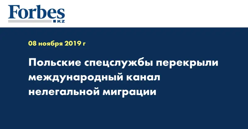 Польские спецслужбы перекрыли международный канал нелегальной миграции