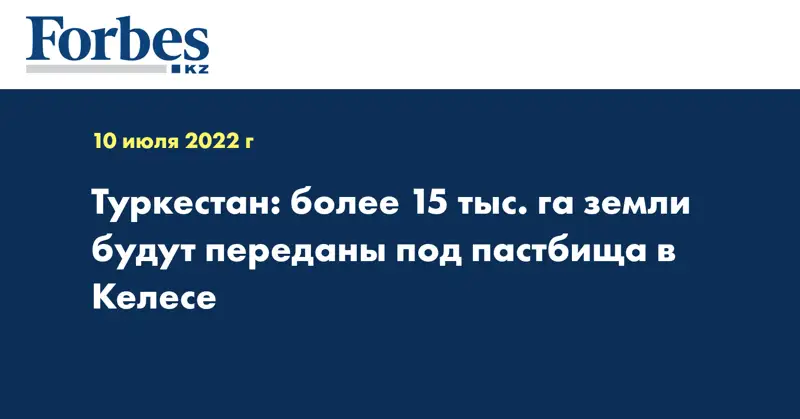 Туркестан: более 15 тыс. га земли будут переданы под пастбища в Келесе